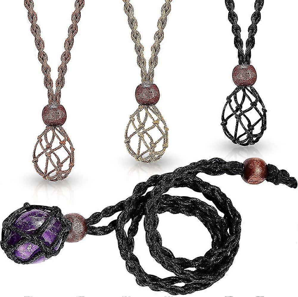 3pcs Collier Cordon Vide Pierre Support Cristal Collier Support Pendentif Quartz Brut