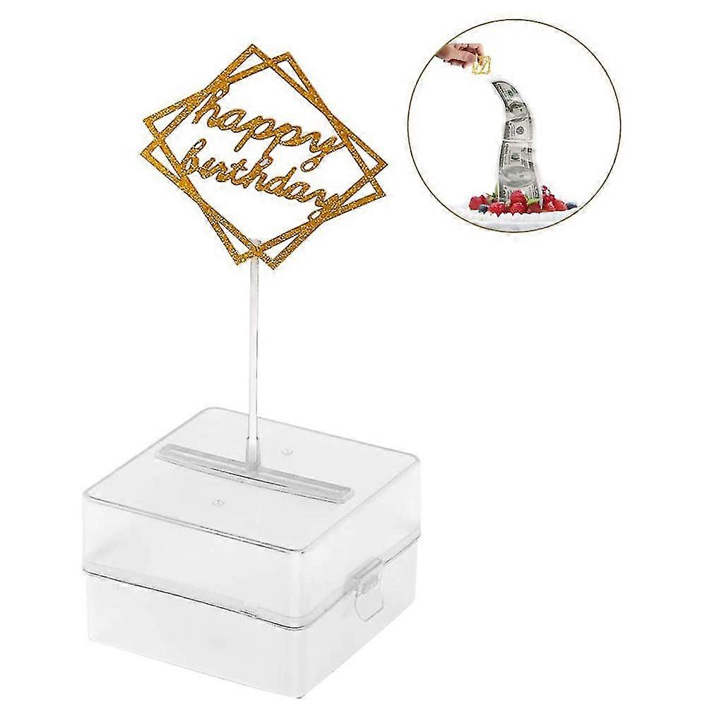 蛋糕赚钱盒，可重复使用的创意蛋糕制作模具，有趣的惊喜生日蛋糕装饰