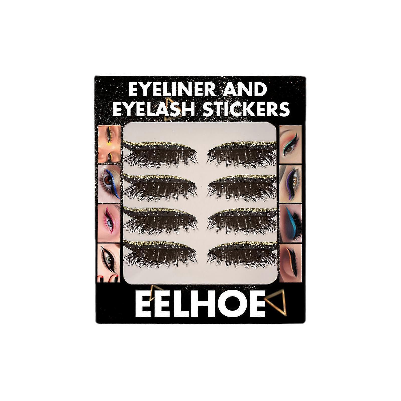 4pairs Réutilisables Eyelid And Eyelash Stickers Makeup Instant Easy Application