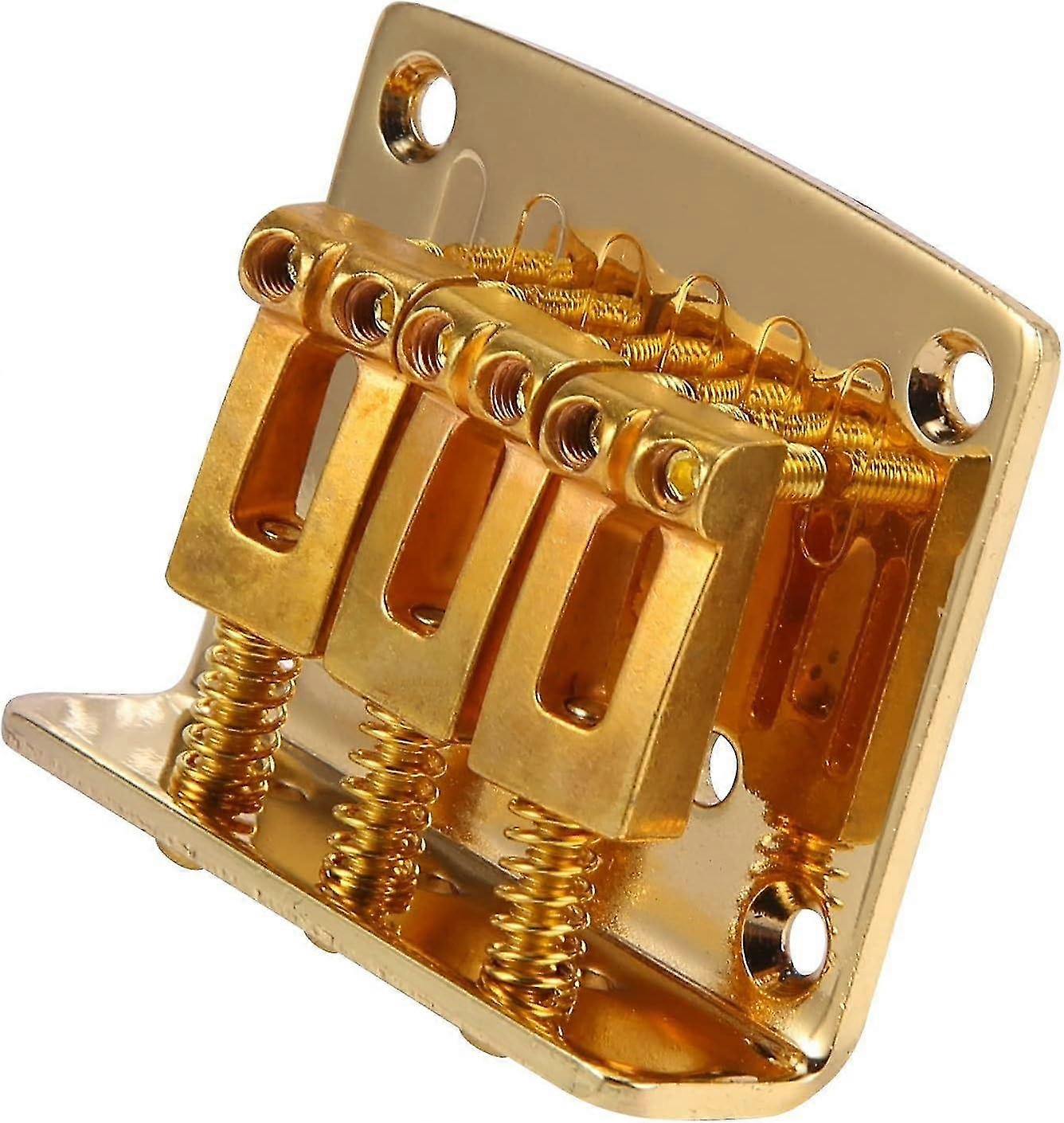 Guitar Bridge 3-string Gold Top Loading Hard-tail Adjustable Bridge Gold Color