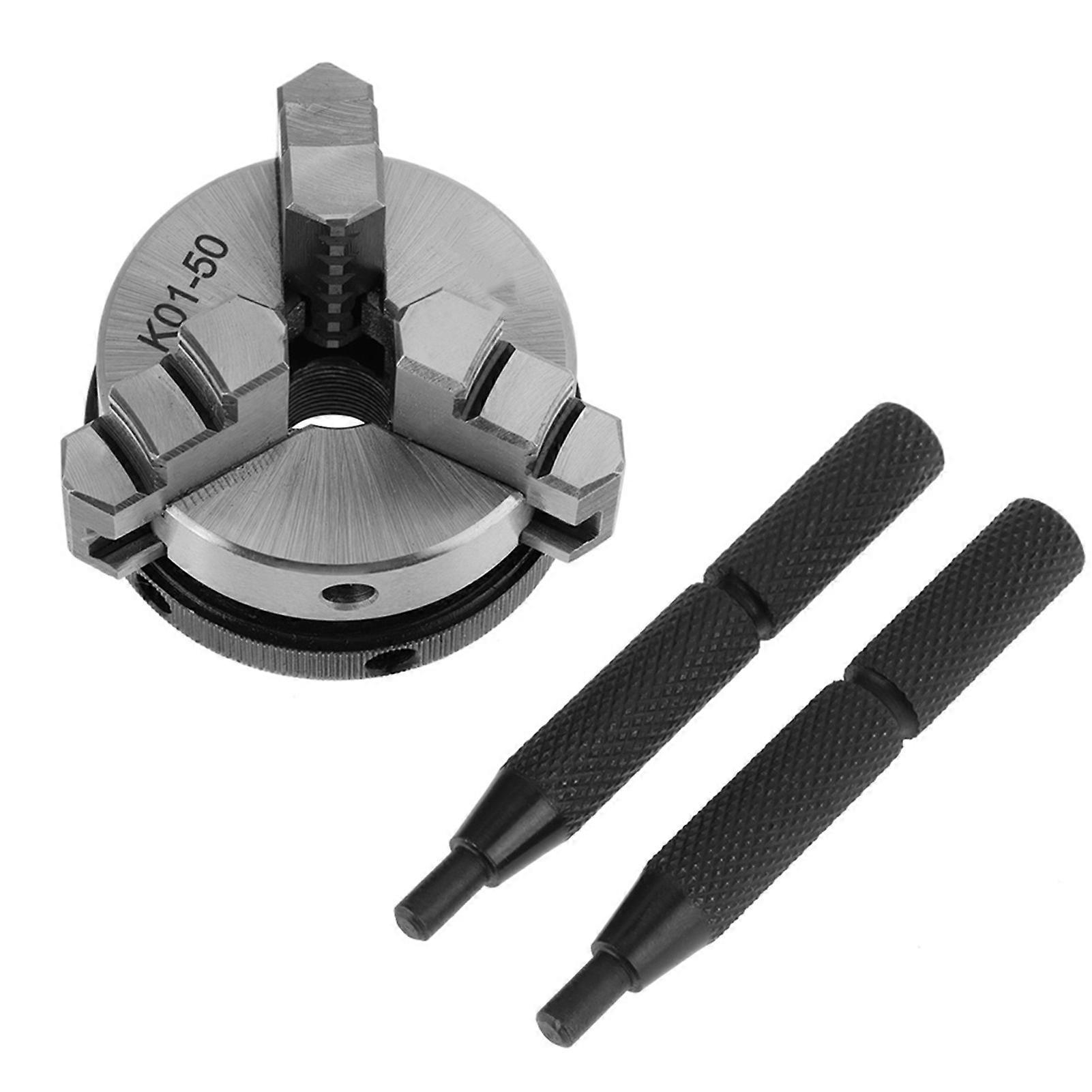 K01-50 50 mm Scroll Manuelles Spannfutter Mini-Holzbearbeitungs-Handfutter mit 3 Backen und Montagegewinde