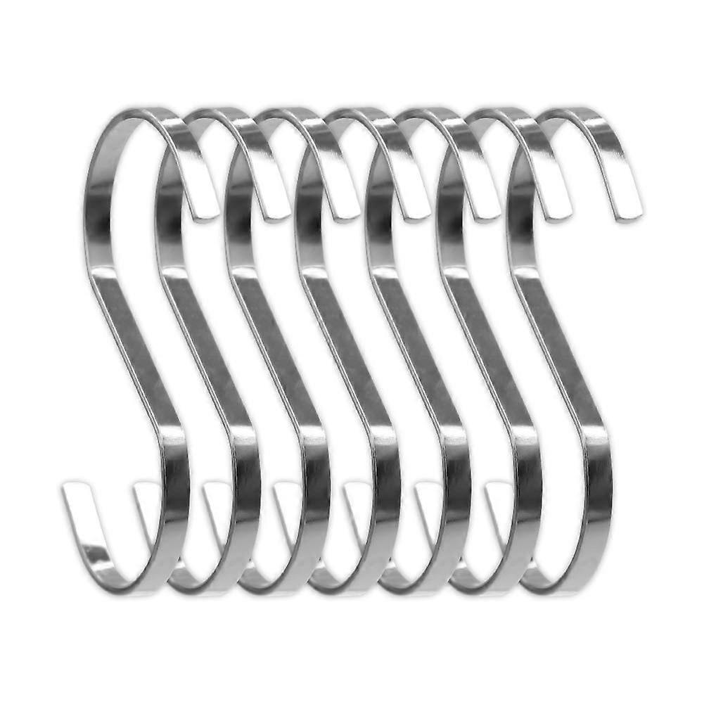 10Pcs Flat S Shape Chrome Finish Heavy-duty Hanging Hooks, for Scarf, Apparel