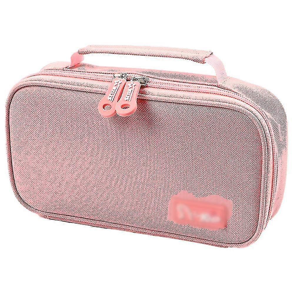 Compact Pen Case Large Capacity Stationery Box Student Stationery Box(pink)