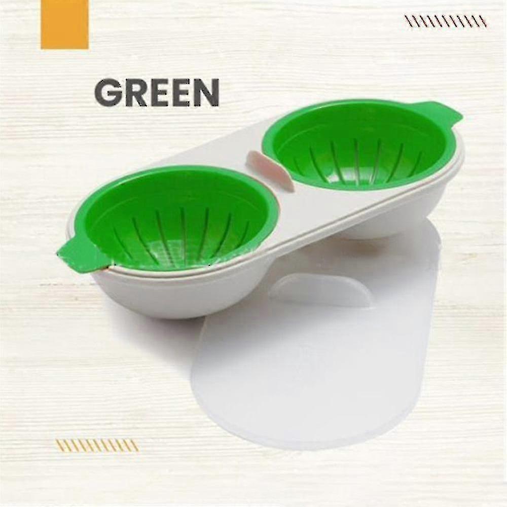 Microwave Double Egg Cooker Steamer Eggs Poacher Kitchen Cookware Tools Cookware Gadget
