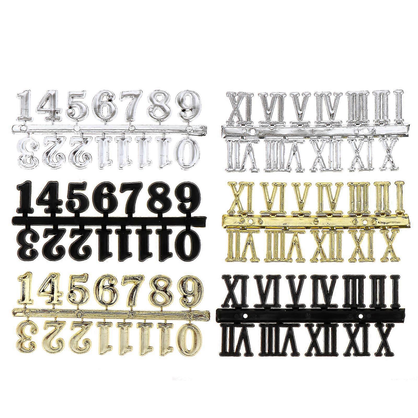 6pcsの壁時計数字時計交換アラビア数字