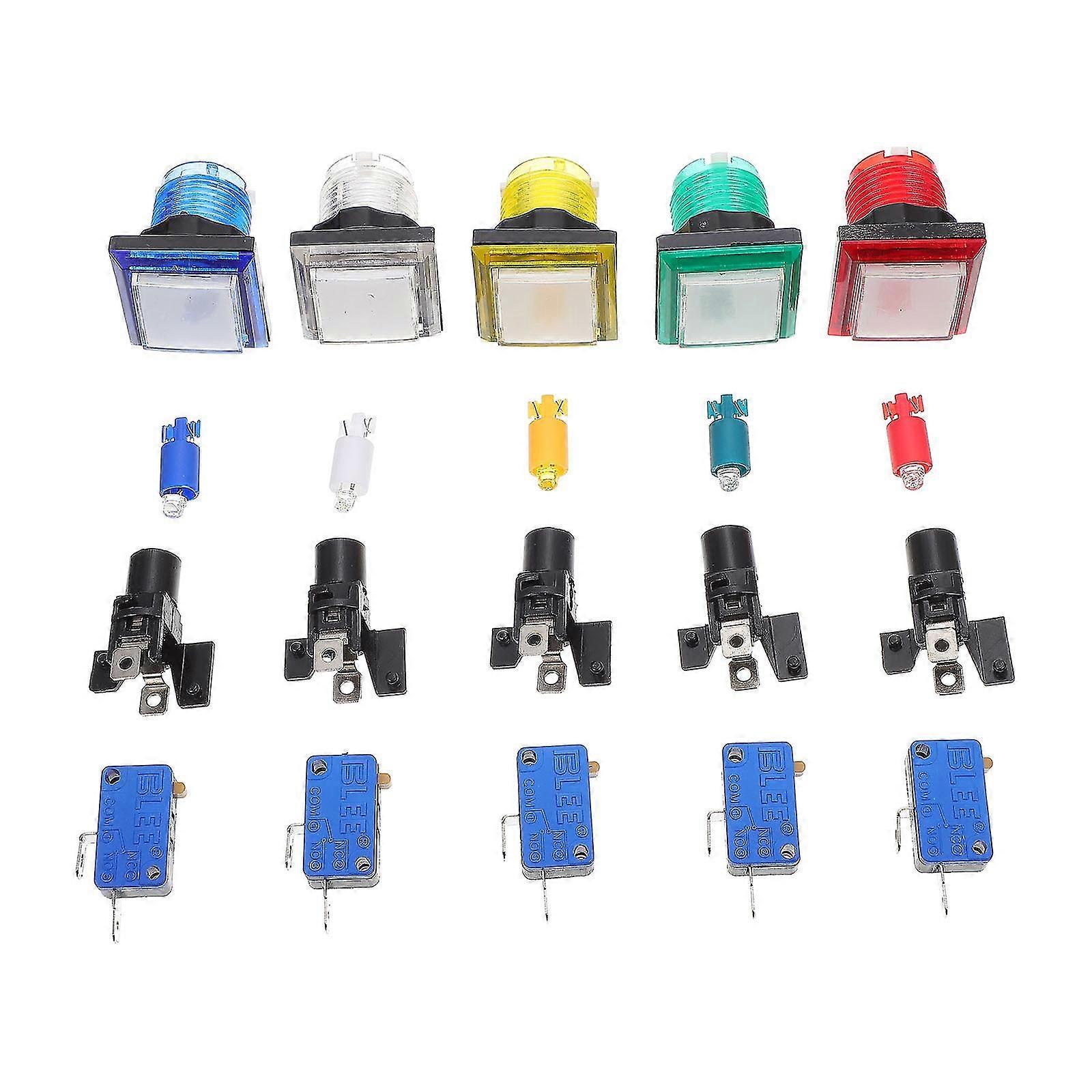 5pcs Household Rectangular Buttons Plastic Push Buttons Games Button Switches