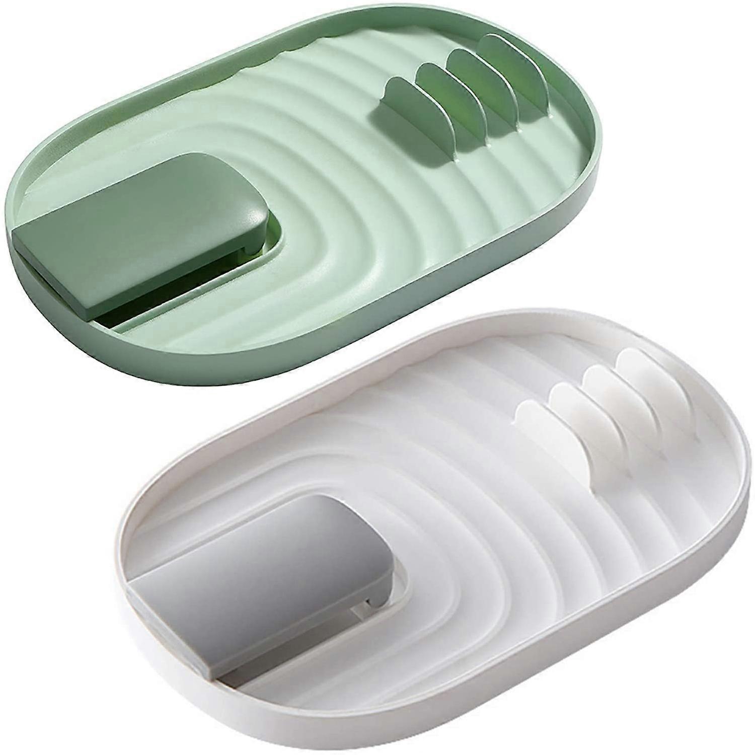 2 Pieces Kitchen Utensil Tray for Pan Lid Spoon