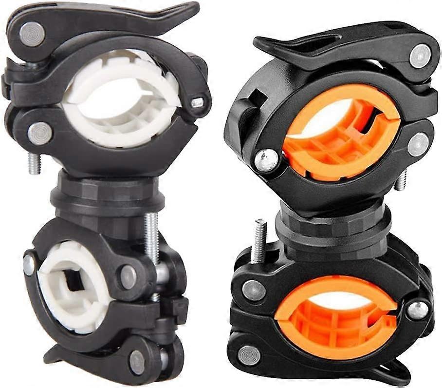 2pcs universal clip for bike flashlight rotatable 360 degrees