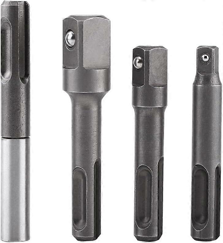 4pcs SDS Adapter Extension Bar Drill Socket Hex Socket Bit Holder Square Extension Connector