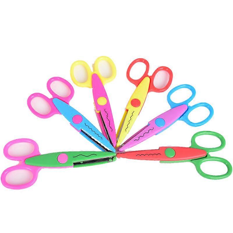 6pcs Child Safety Scissors, Preschool Training Scissors, Serrated Scissors, Zigzag Scissors
