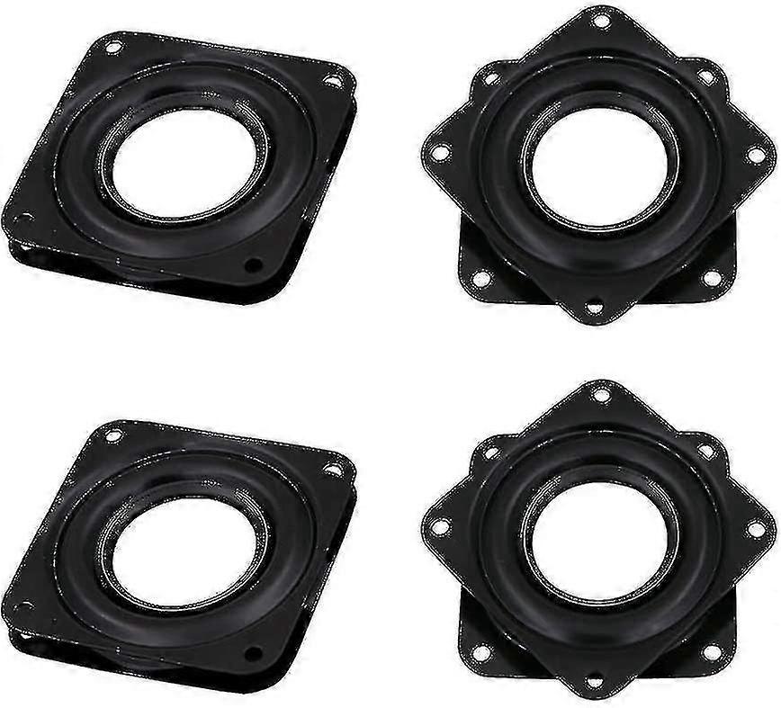 4 Pcs 3 Inch Square Rotating Swivel Plate,360  Turntable Swivel Plate,for Bar Stools,chairs,black