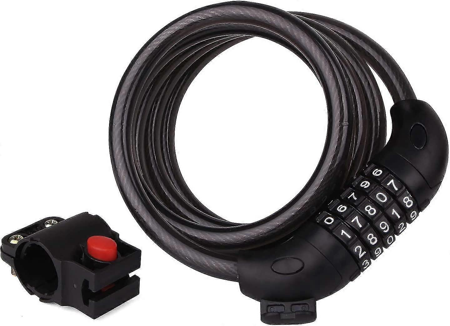 Cable Bicycle Lock Security 5 Digit Electric PadBicycle Combination Code Motorcycle Chain Lock, Diameter 12mm