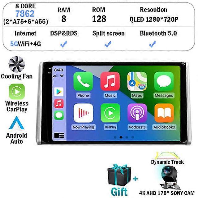 Android 12 Auto For Toyota RAV4 XA50 2018 - 2020 Car Radio carplay Multimedia Video Player Navigation stereo GPS No 2din 2 din