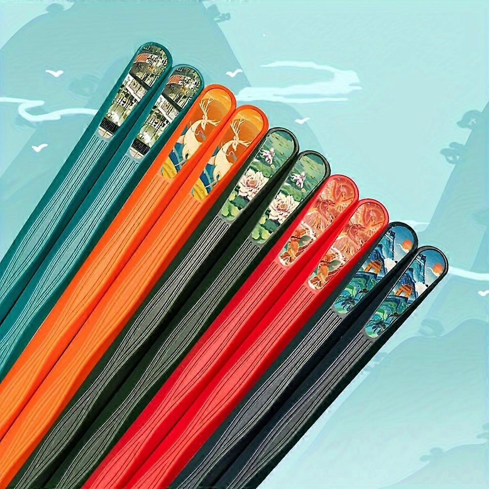 5/10 Pairs Durable Chinese Pointed Chopsticks Set - Heat-resistant, Reusable, Non-toxic Sushi Sticks - Perfect for Japanese, Ramen, Noodles & Fast Foo