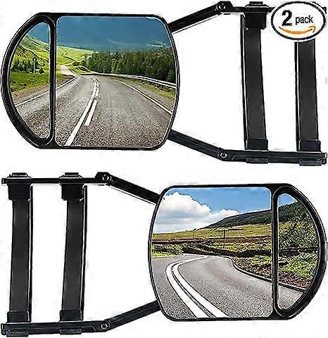2pcs Universal Clip-on Towing Mirrors Extension Towing Mirror 360 Degree Rotation Adjustable Dual View Tow Mirror for Vehicle Car Truck Trailer