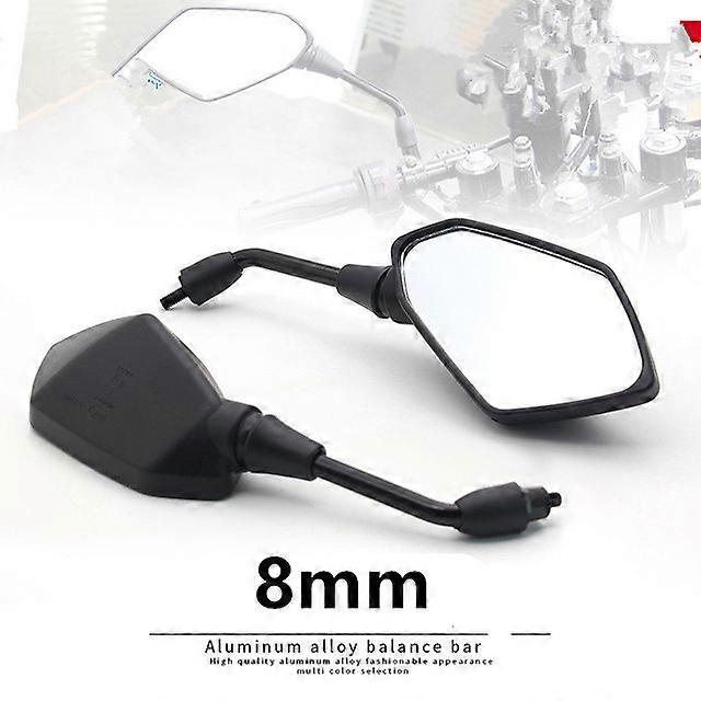 2Pcs/Pair Motorcycle Rearview Mirror Scooter Motocross Rearview Mirrors Electrombile Back Side Convex Mirror 8/10mm Carbon Fiber
