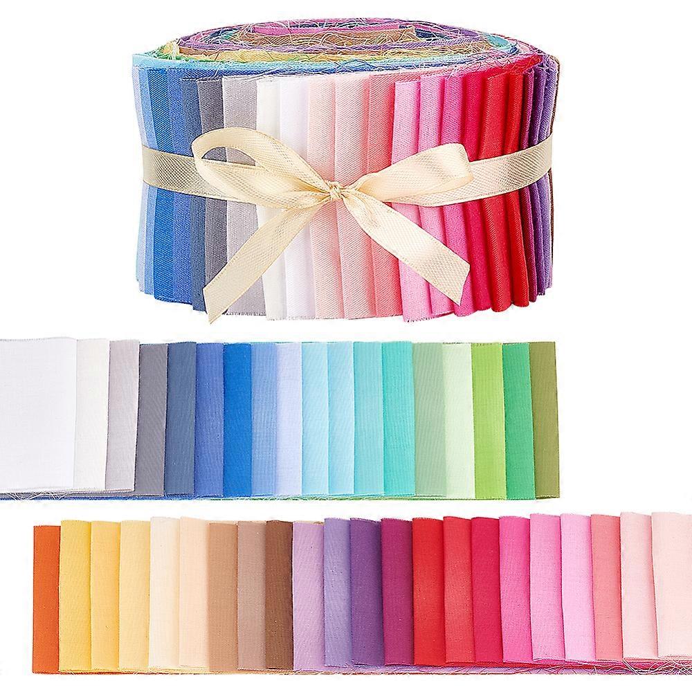 40 Sheets Cotton Fabrics DIY Craft Supplies Rectangle Mixed Color 100x6.4~6.5x0.01cm