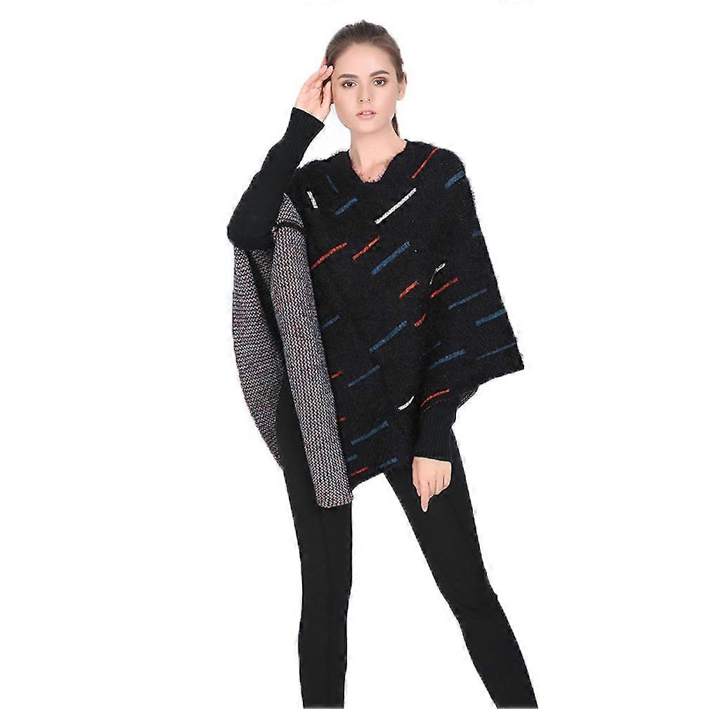 Warm Shawl Pullover Poncho Winter Sweater Coat for Lady