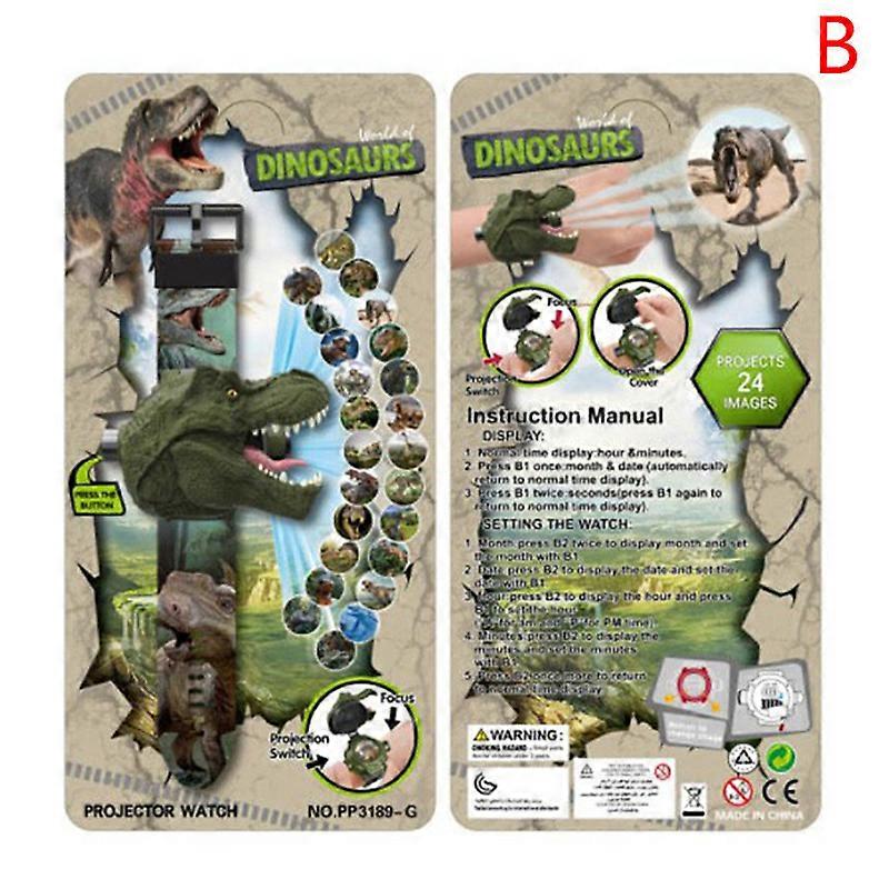Children Projector Watch with 24 Dinosaur Projection Patterns Educational Toy