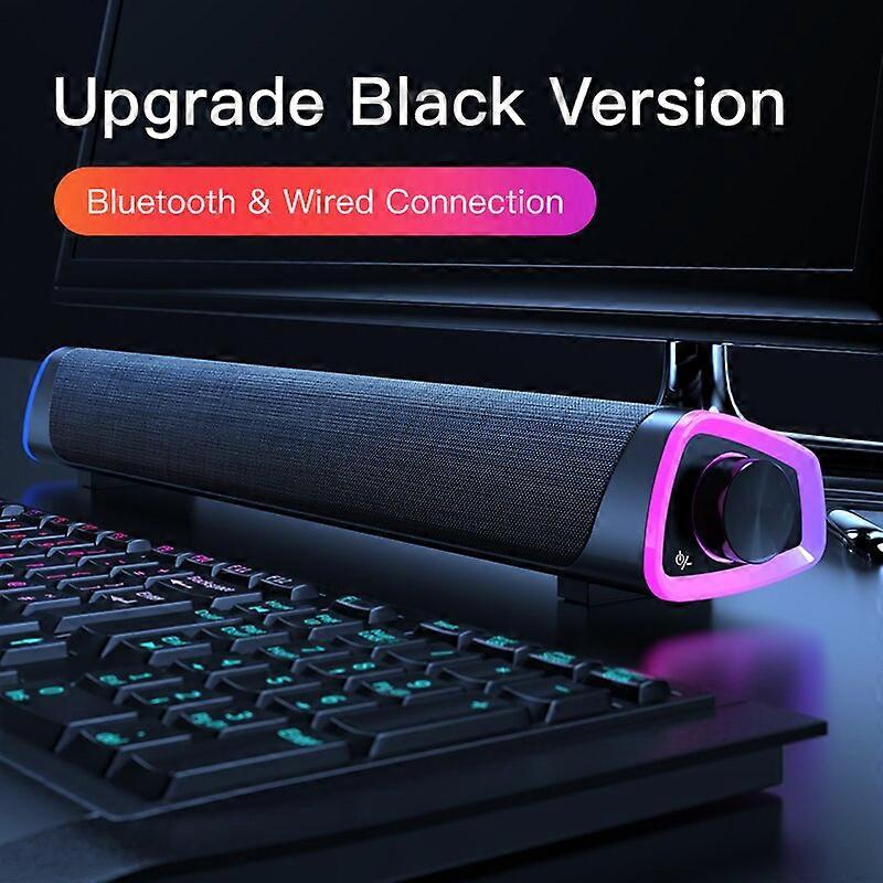 4D Computer Wired Loudspeaker Bluetooth 5.0 Bar Stereo Sound Subwoofer Surround Soundbar Speaker For Macbook Laptop Notebook PC Audio Components
