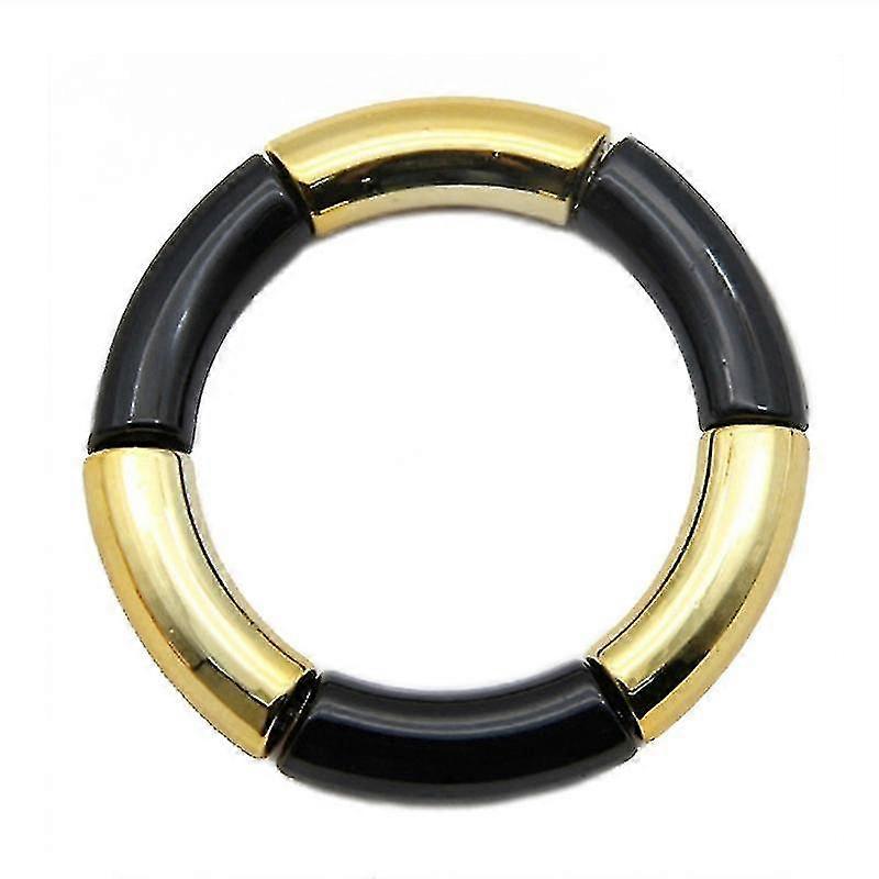 Vinta Acrylic Chunky Curved Cuff Stretchable Blet B Couple Jewelry