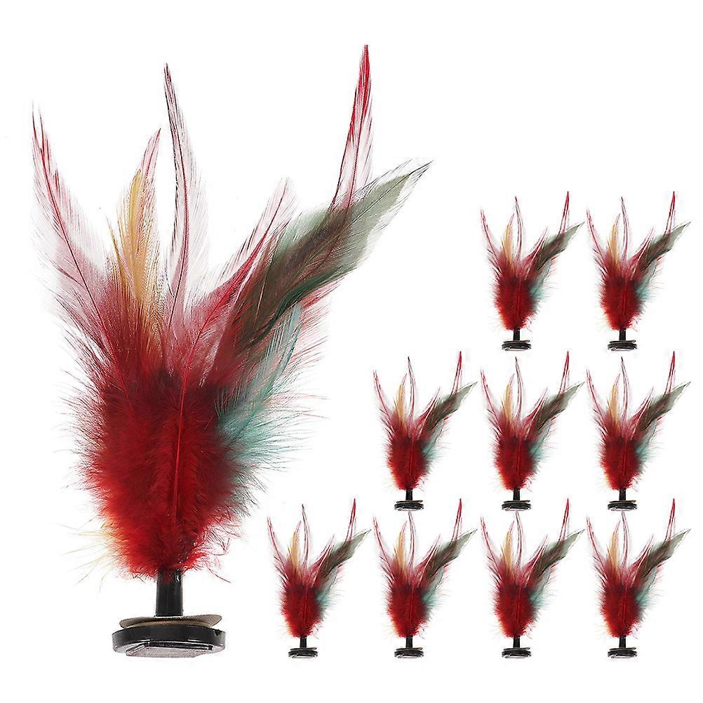 10 قطع ركلة الريشة الصينية Jianzi الملونة الدجاج بلوم الريشة القدم الرياضة اللعب في الهواء الطلق