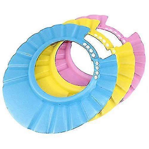 Pack de 3 Baby Shampoo Shower Protección de baño Bath Cap Soft Cap Soft Adjustable Visor Hat