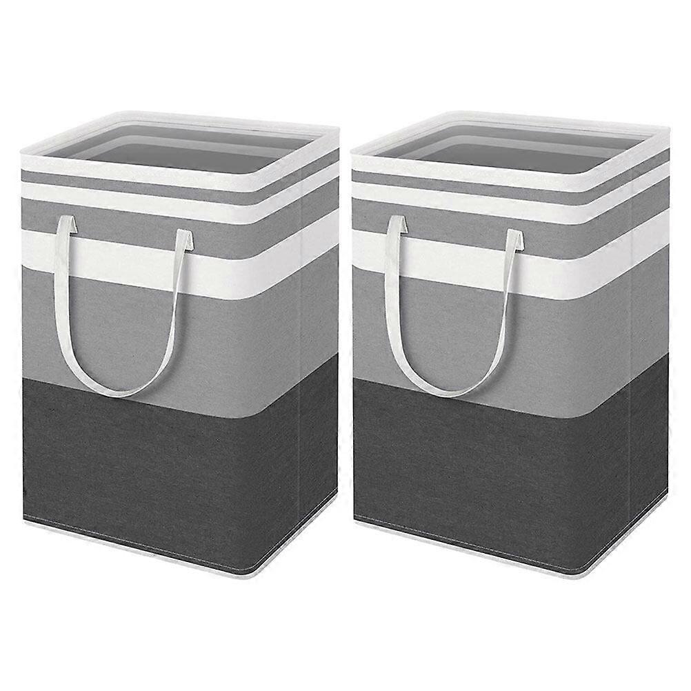 2pcs Large Laundry Hamper Dirty Clothes Bed Sheets Storage Bin Foldable Laundry Container With Handle