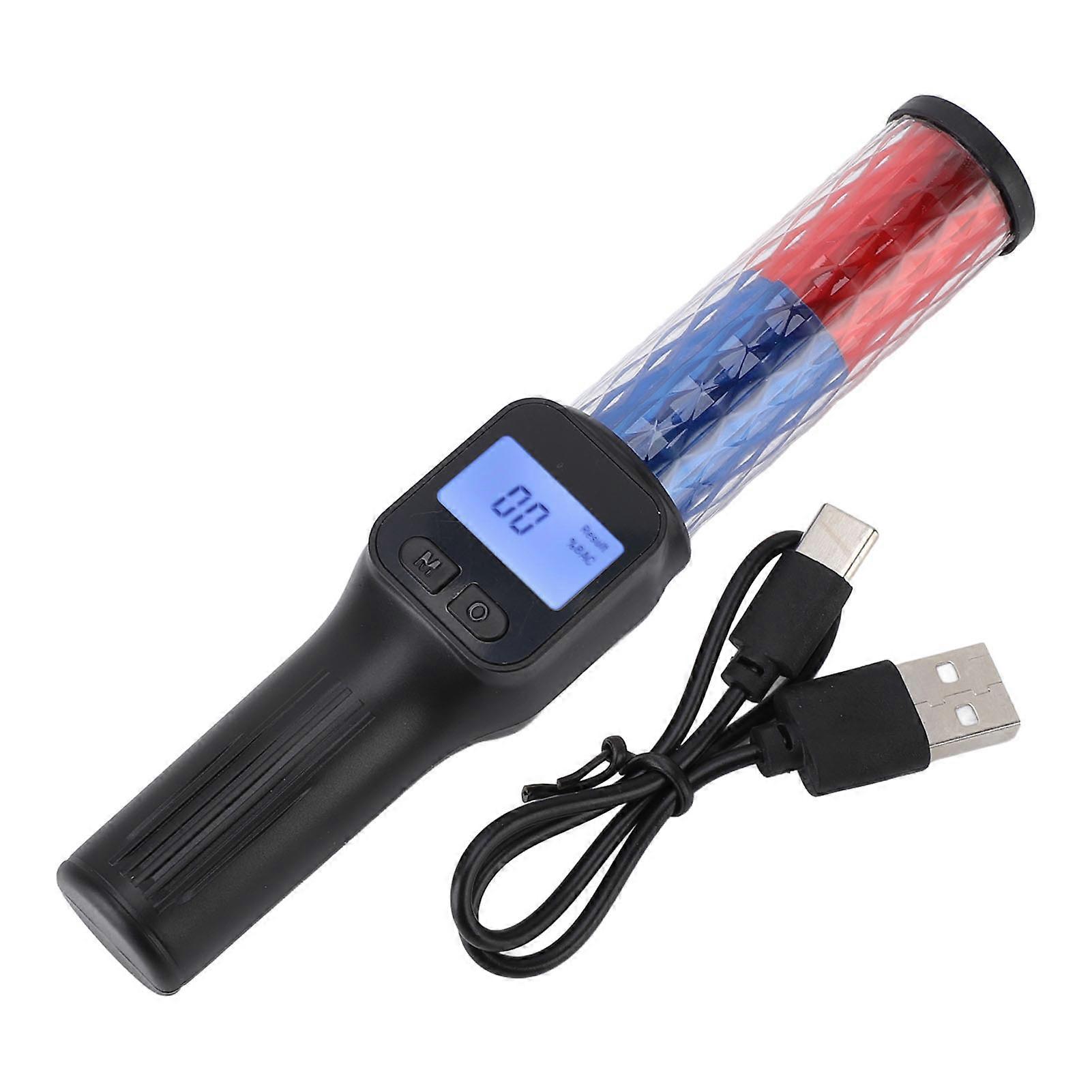 Alcohol Tester ABS TFT Color Screen High Accuracy Semiconductor Portable Breath Tester with Red and Blue Flashing Lights for Home and Car Use