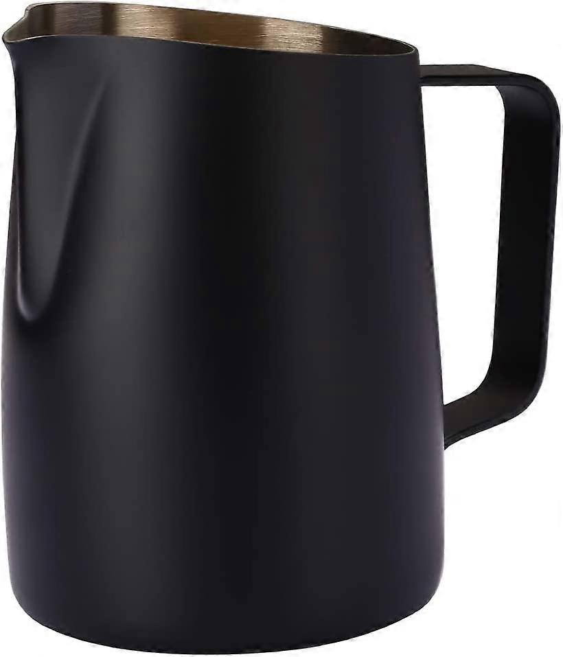Espresso Mjölk Skummare Rostfritt Stål, Kaffe Latte Art Cup 420ML Svart