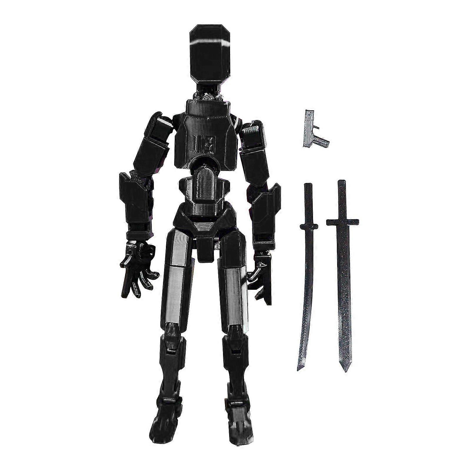 3d Printed Robot Action Figure With Weapon Multi-jointed Robot Model Movable Joint Figurine Desktop Decoration Ornament