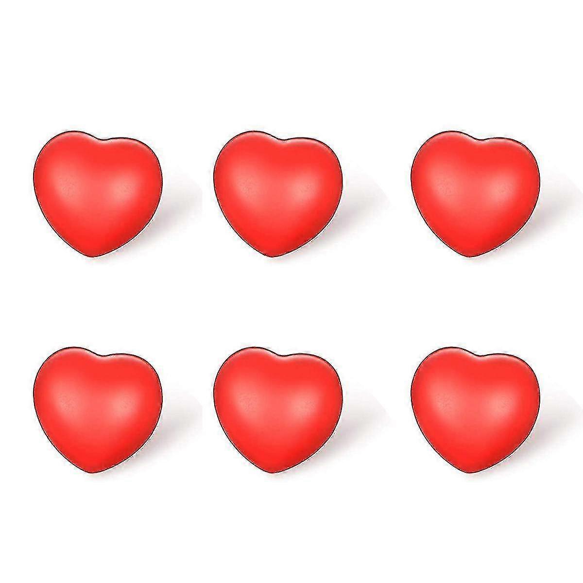 6pcs 1.5 Inch Stress Balls 's Day Heart Shapeds Foam Stress Relief Ball For School Carnival Reward