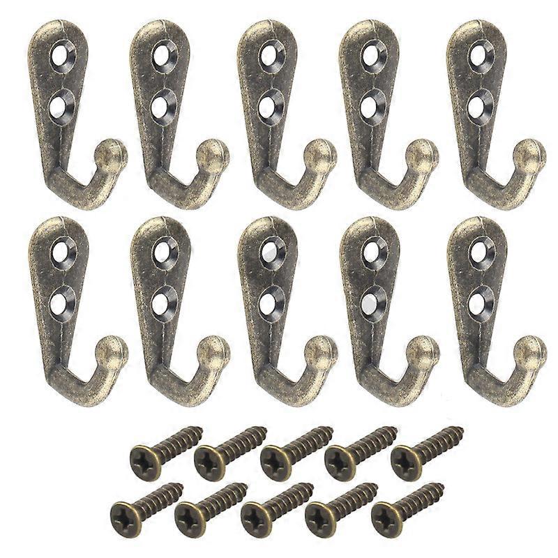 50 Pieces Of Double-hole Wall Mounted Single Hook Robe Hook Coat Hook And 100 Pieces Of Screws For