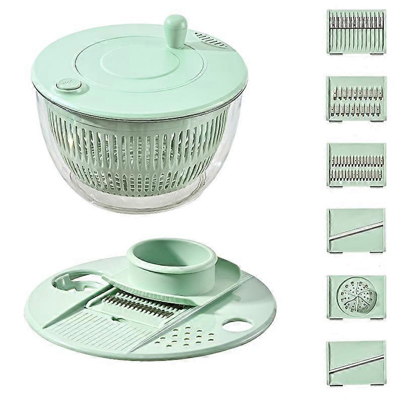 5 In 1 Vegetable Spin Chopper, Salad Spinner with Slicer, Lettuce Spinner Dryer