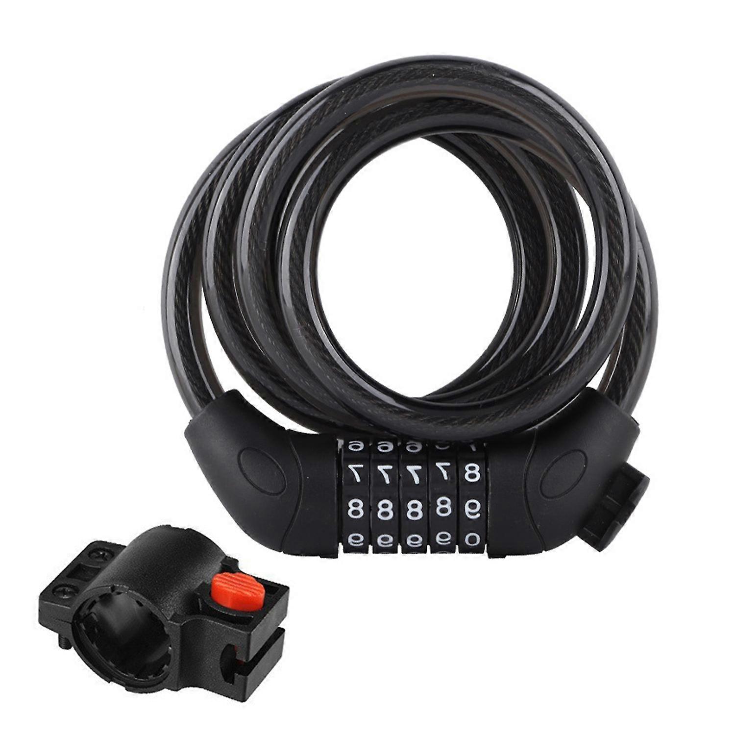 Bike Cable Lock with 5 Digits Shear-Resistant PVC Coating Universal Anti-Theft Security Protection