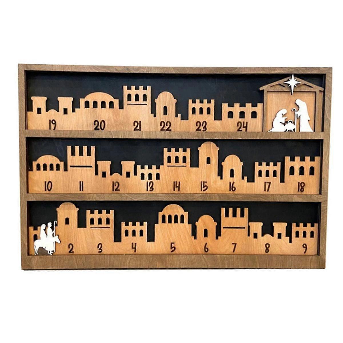 Advent Calendar for the Birth of Jesus, Countdown to Jesus, Wooden Advent Calendar, Christmas Holiday Advent Calendar