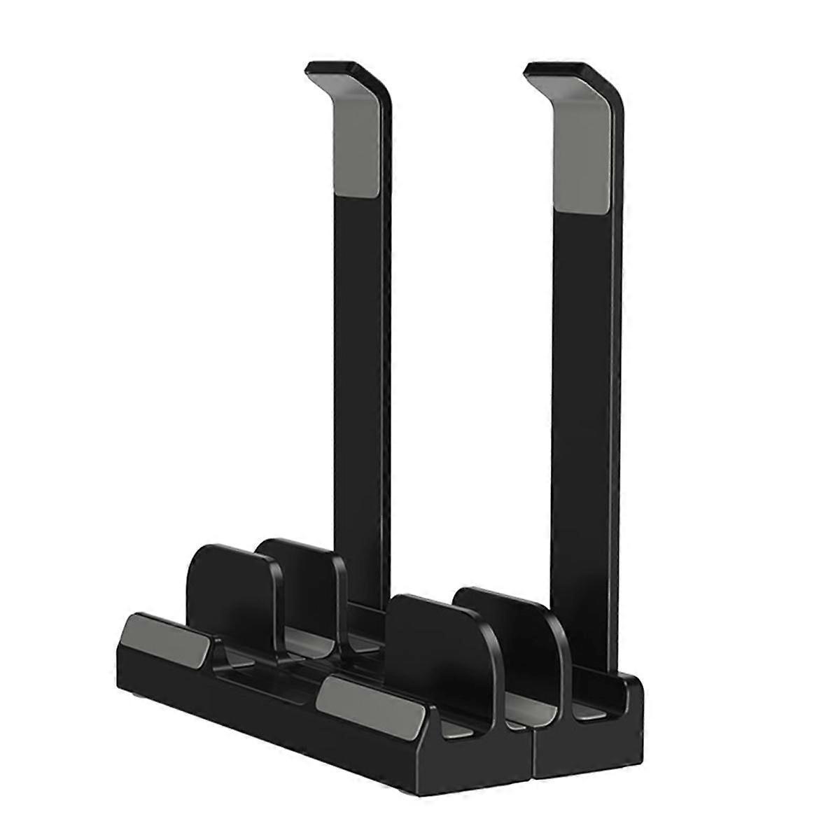 Adjustable Vertical Laptop Stand, 3-Slot Padded Stand for 16 Inch Laptops, Rectangular Base, Enhanc