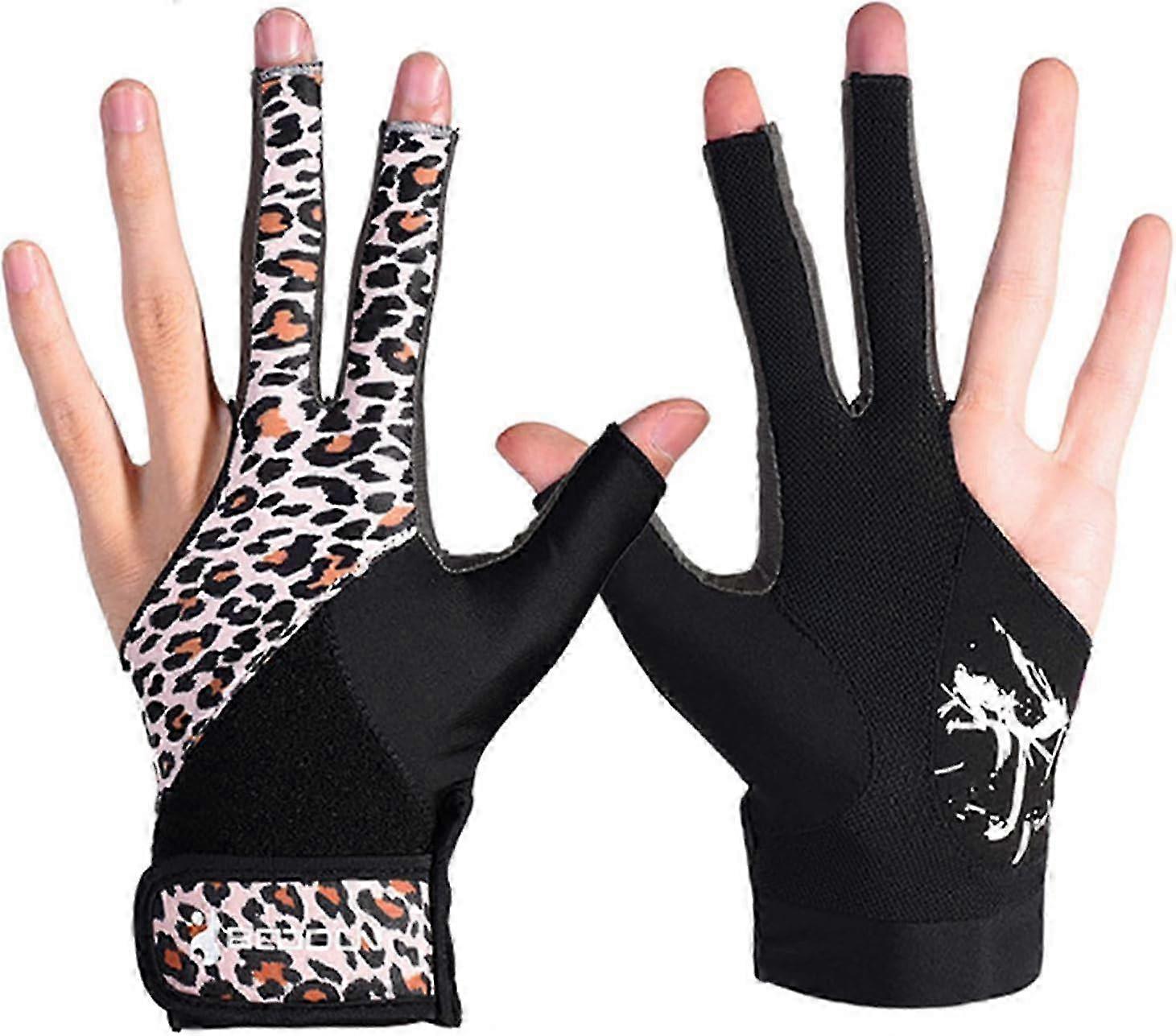 Professionelle Snooker- und Poolhandschuhe - Beidhändiges 3-Finger-Design mit atmungsaktivem Mesh, Anti-Rutsch-Grifftechnologie für verbesserte Queue-Kontrolle (Unisex Spo
