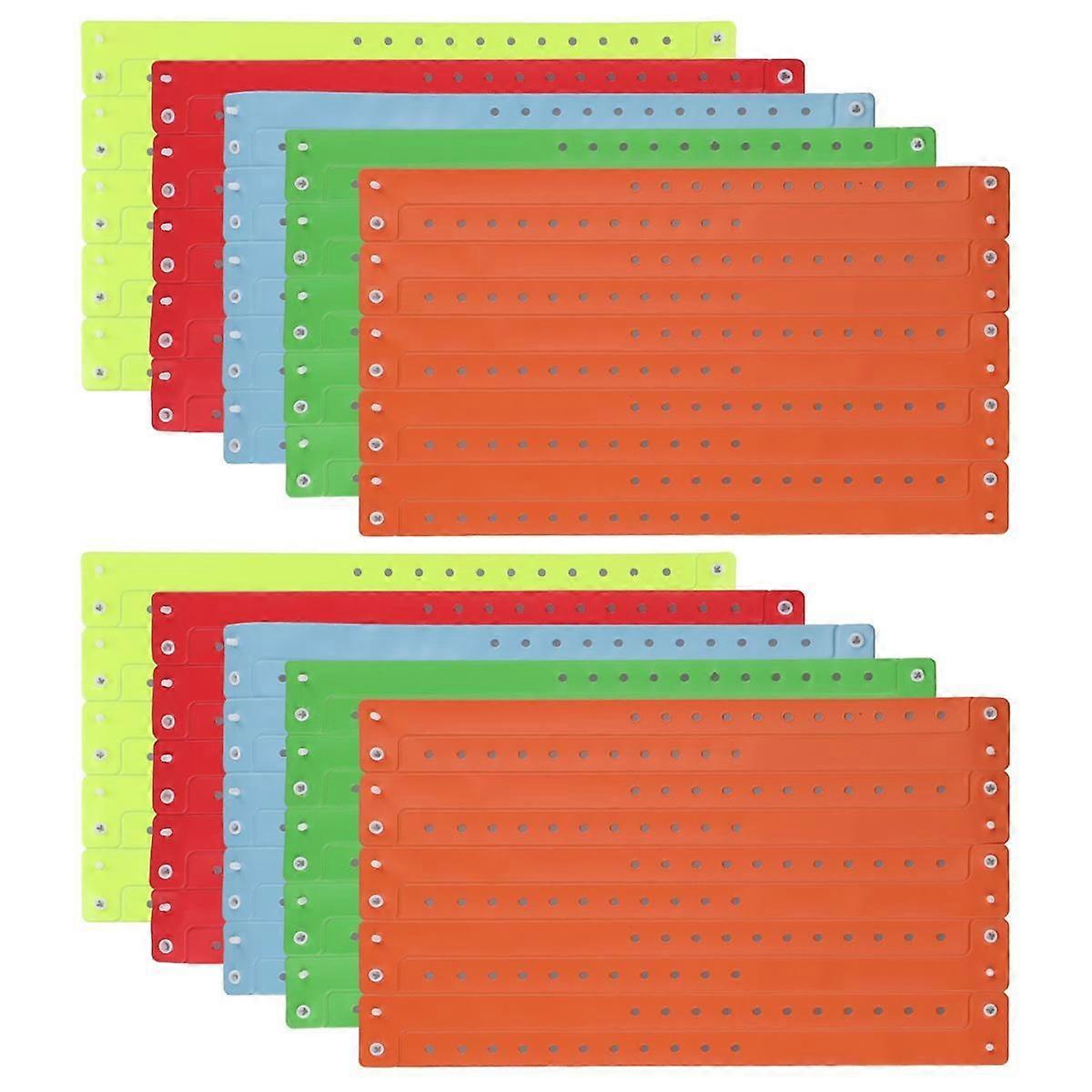 100 Pcs Plastic Wristbands Colorful Wristbands Event Wristbands Concert Carnival Themed 5 Colors