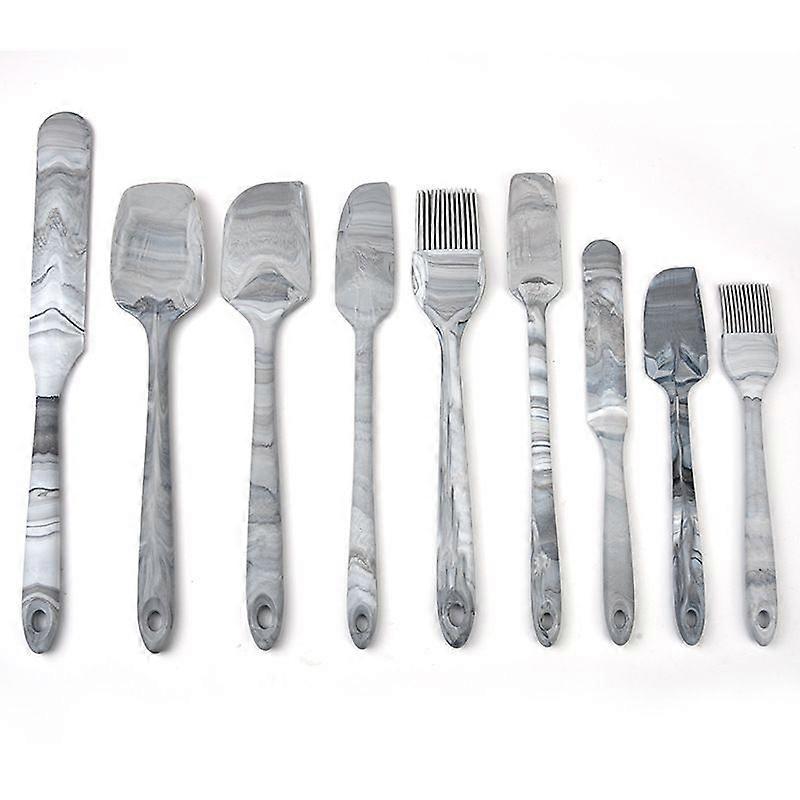 Kitchenware Baking Tools Cream Silicone Kitchenware Set of 9 Kitchen Utensils Cake Scraper Blade