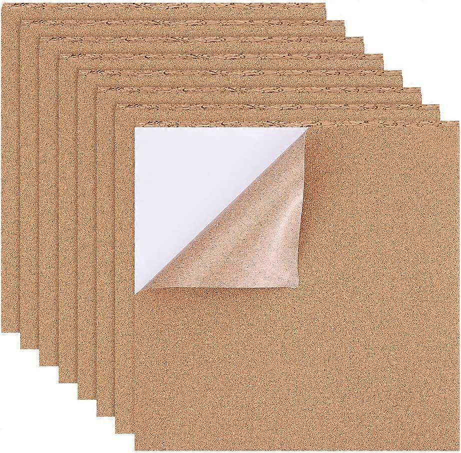 12 Pack Self-Adhesive Cork Sheets(1mm thick) Cork Tiles Cork Mat 11.8x11.8Inch with Adhesive Back for Wall Decoration Party and DIY Crafts