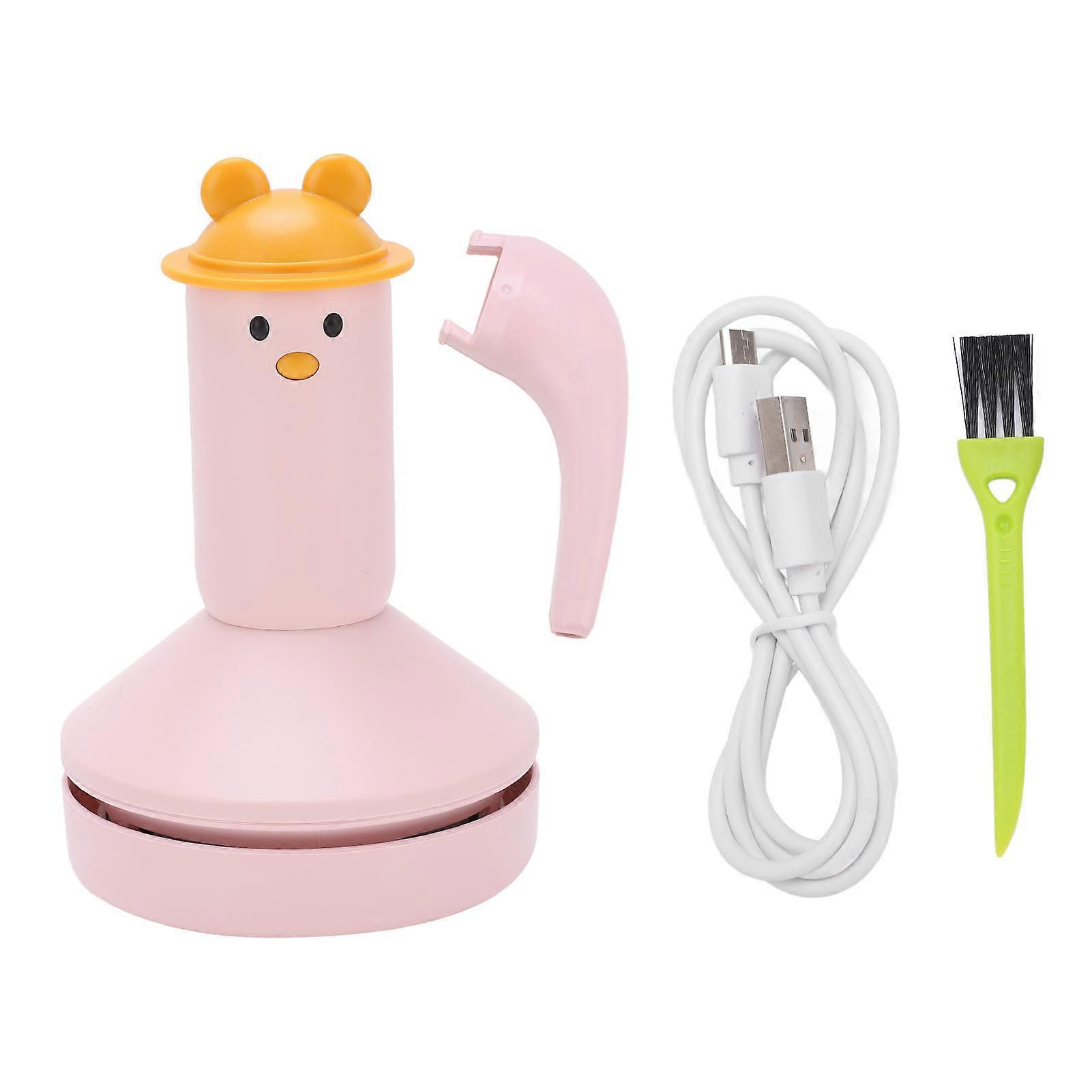 Pink USB Charging Desktop Vacuum Cleaner: Mini Handheld Portable Table Dust and Confetti Sweeper