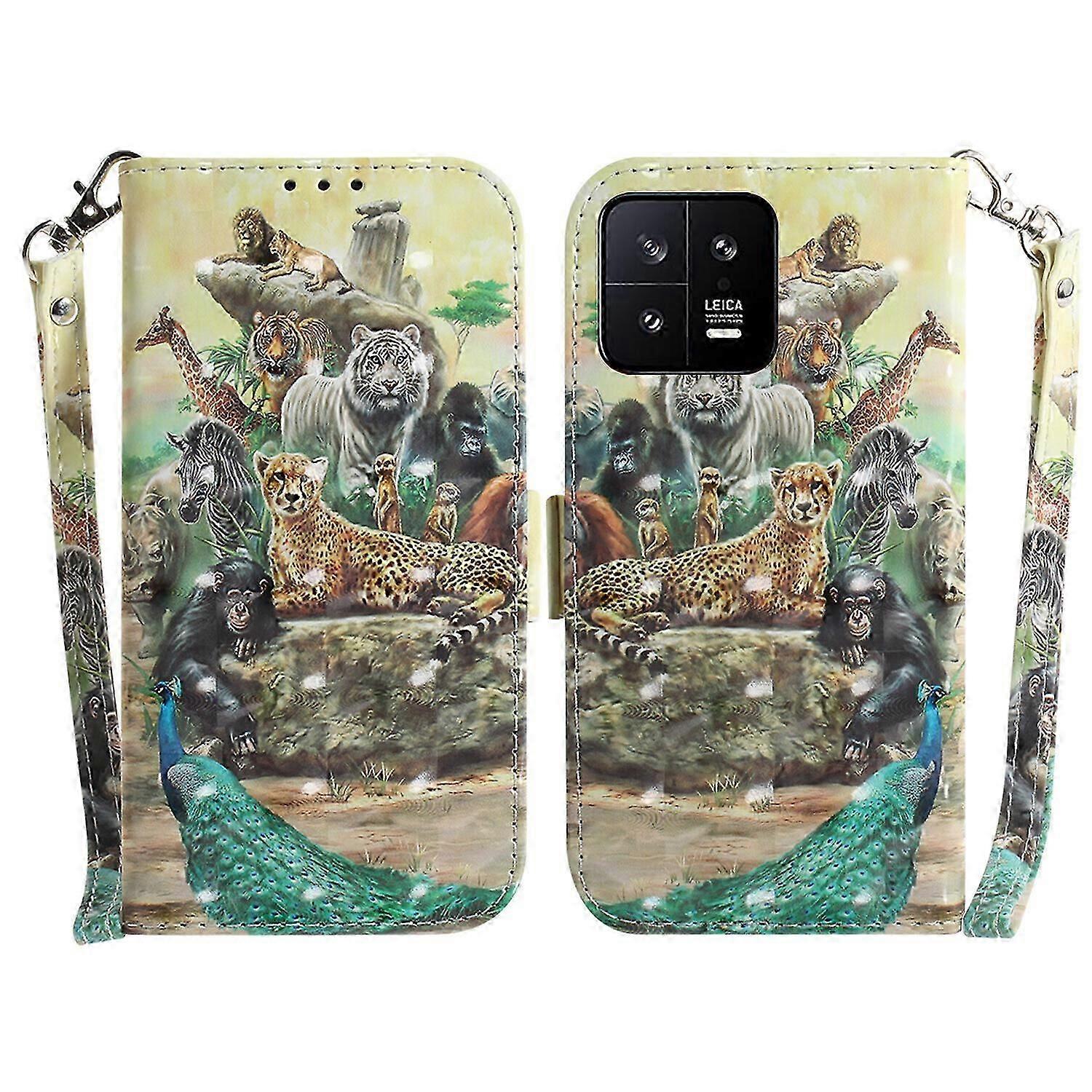 Compatible with Xiaomi Mi 13 5G 3D Print Full Stylish PU Leather Wallet Bookstyle Magnetic Flip Case with Strap