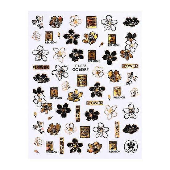 Manicure Decal Easy to Apply Lightweight Paper Black Bronzing Manicure Sticker Decal for
