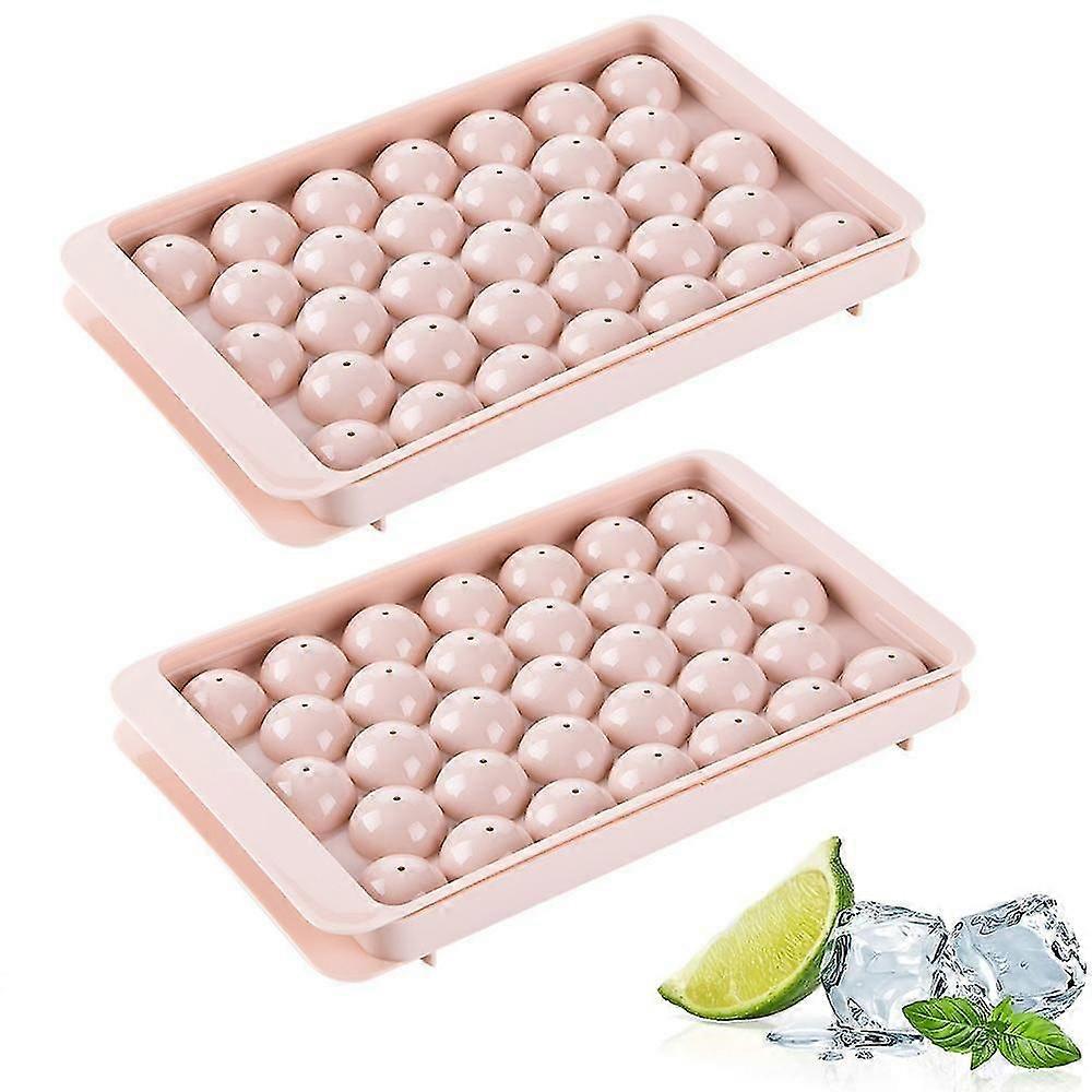 Ice Cube Trays 2 Pack Ice Trays, Easy-release Silicone Ice Cube Trays With Lids And Flexible Trays, Bpa Free, Stackable Durable And Dishwasher Safe I
