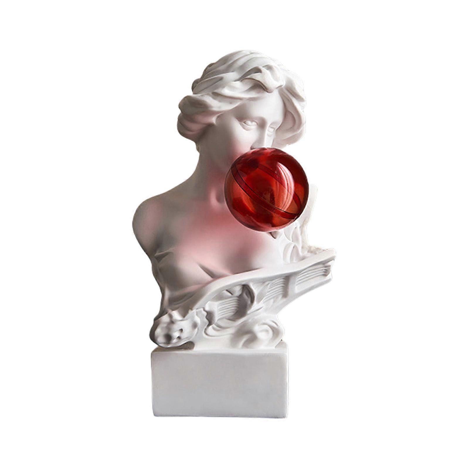 Artistic Resins Statue with Bubble Blowing Feature Greek Bust Sculpture Figurine for Home and Office Decors Enthusiasts S