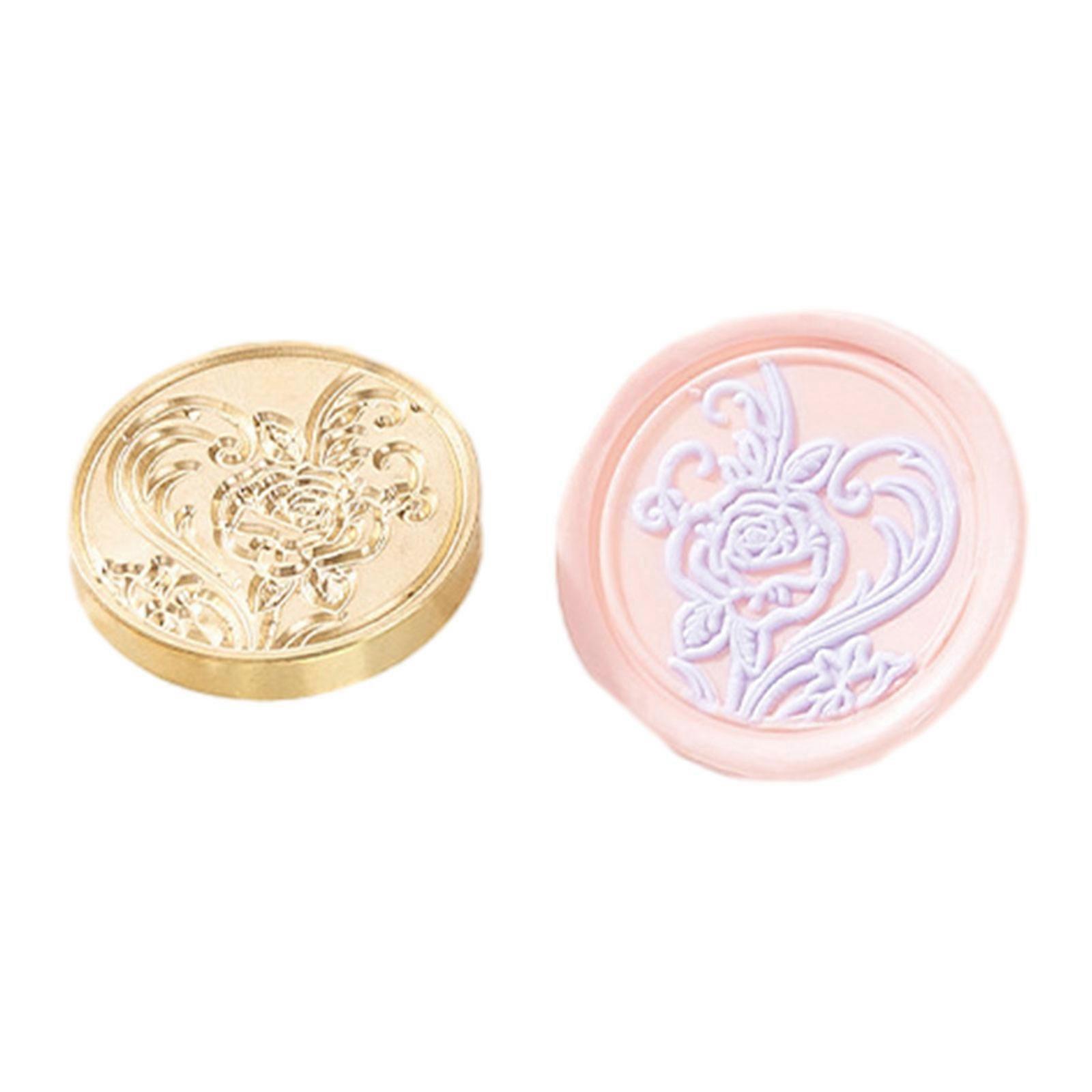 Floral Pattern Wax Seal Stamp Head, Wreath Pattern Wax Stamp Head for Valentine Card Birthday Card Invitations Envelope
