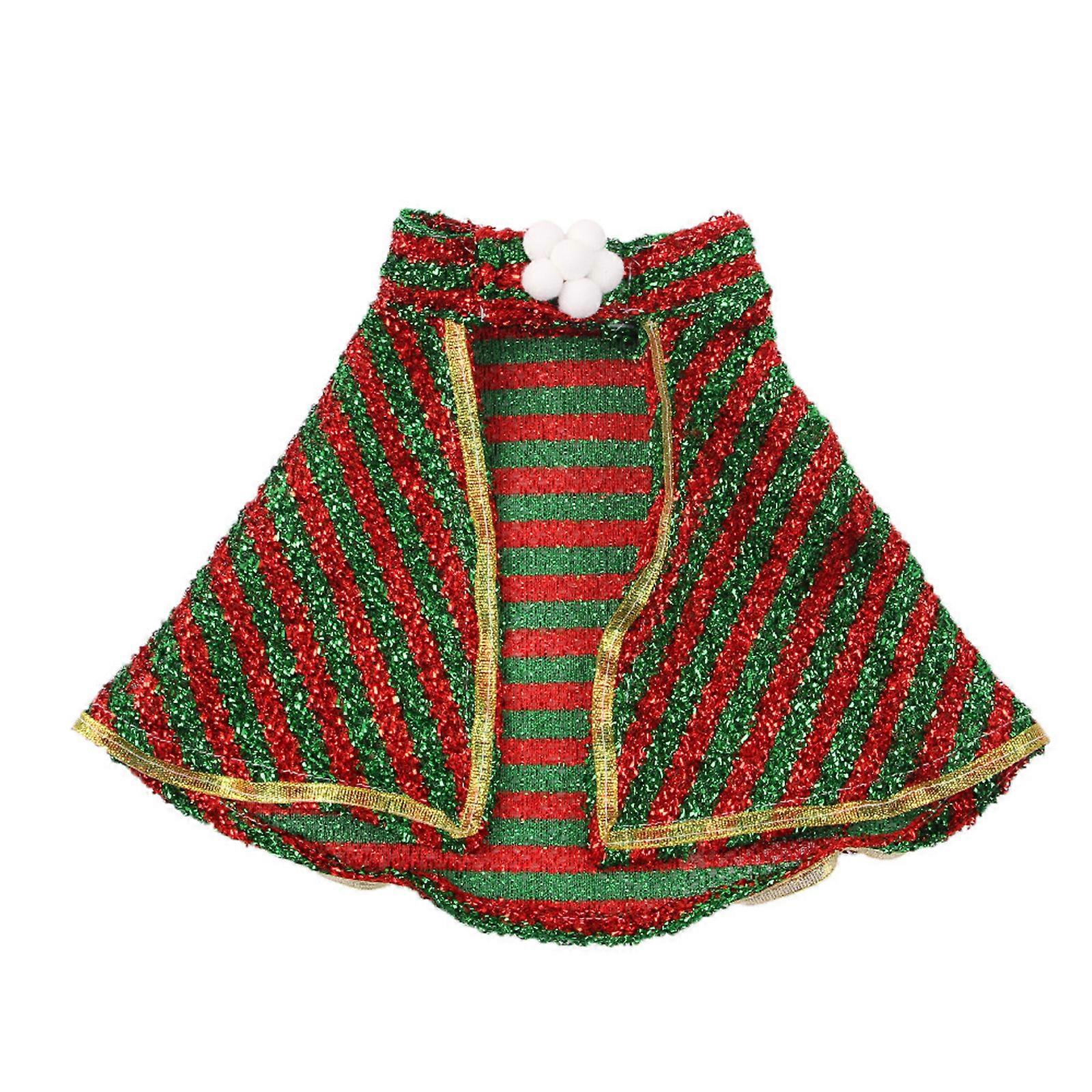 Funny Design Cloak for Cat Christmas Mischievous Party Cape Pet Winter Keep Warm Costume with Magical Fastener Closure S