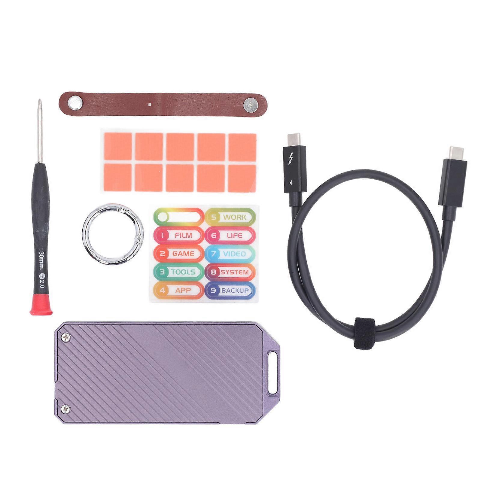 M.2 NVME SSD Hard Drive Enclosure Professional 40Gbps USB 4.0 Hard Drive Enclosure for Windows for OS X for Linux