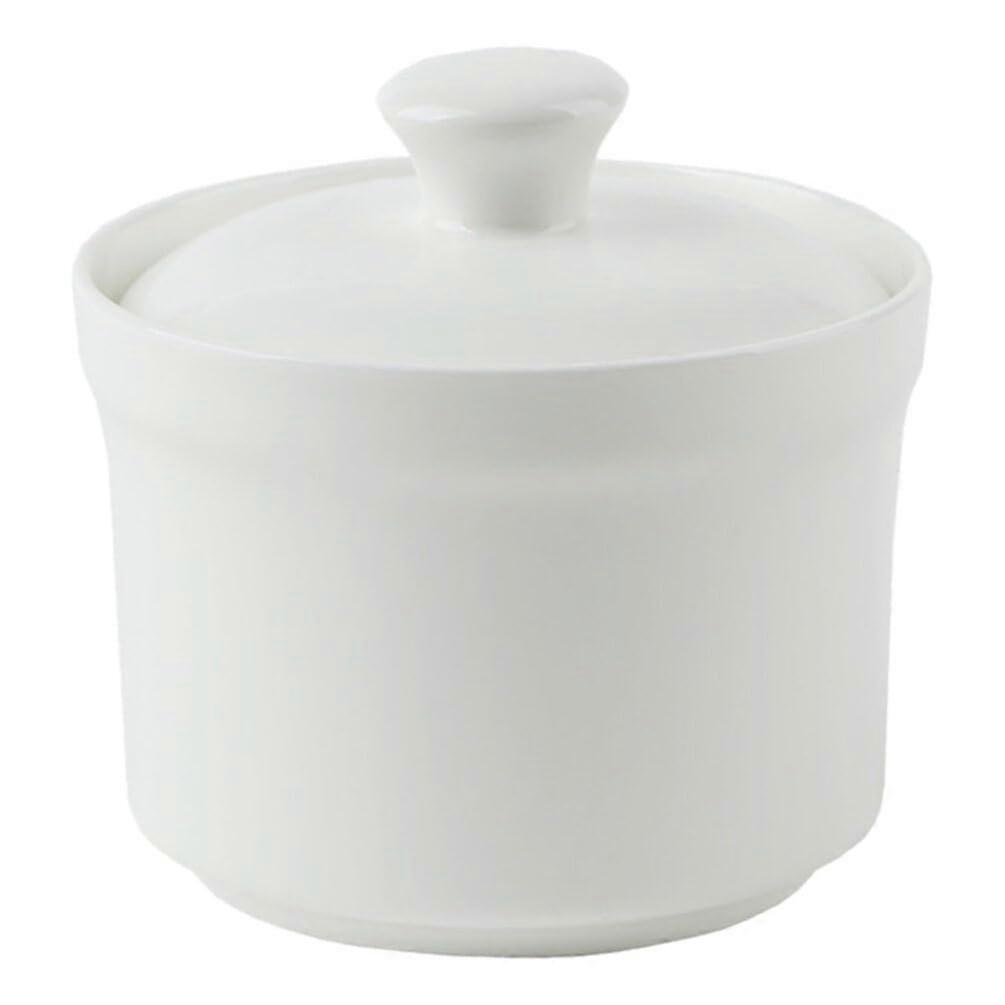 Ceramic Miso Soup Bowl with Lid Japanese Stew Pot for Egg Custard